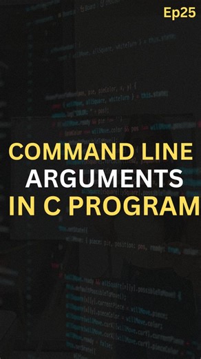 Avani Hiranandani | Coding & AI Educator on Instagram: "Comment “Command” to get command line argument practice questions in your DM 📩 Episode 25 of C Programming Series 💻 You’ll understand what argc and argv are, how values are passed from the command line, and why this concept is used in real programs. This topic is important for exams, practicals, and understanding how C programs interact with users outside the code. Once you get this, program execution logic becomes clearer. 
