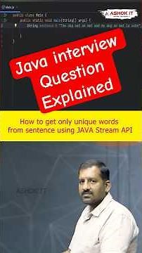 How to get only unique words from sentence using JAVA Stream API | Ashok IT #coding #education #java