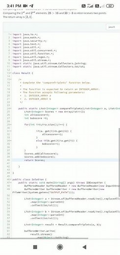 Compare The Triplets Hackerrank Solution#youtubeshorts#viralshort#java#hackerrank#mountblue