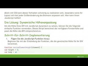 So setzen Sie die Höhe eines DIV dynamisch in Ihrer Webanwendung fest