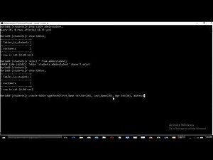 Lesson 3: How to create a table in mysql database using command prompt