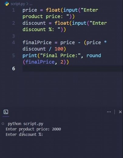 Discount Calculator in Python 🐍 | Simple Program for Beginners #Shorts
