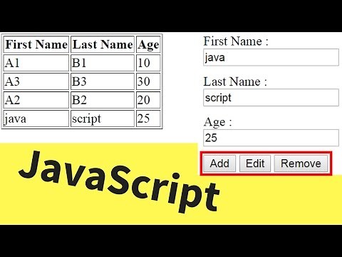 JavaScript - How To Add Edit Remove Selected Table Row From Input Text In Javascript [ with code ]