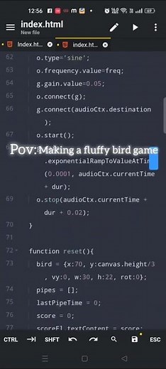Making a fluffy bird game✨ #codes #coding #games #developer #gamedevelopment #code #html #css #js