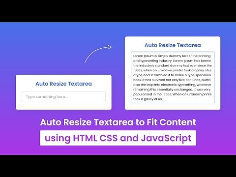 How to Auto Resize Textarea using HTML CSS & JavaScript