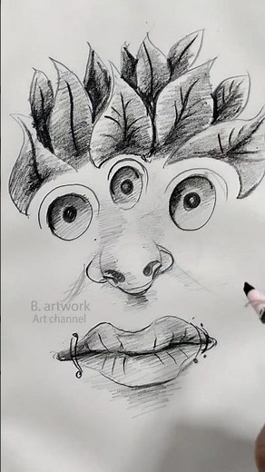 Monster Alien Face Drawing 👽 | Easy Horror Face Sketch | Scary Creature Art #shots #b.artwork