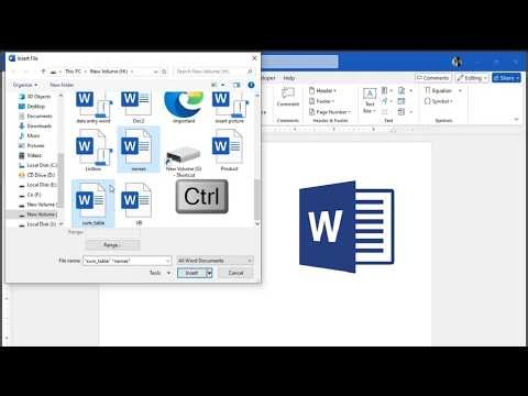 How to insert multiple files word in one file word at once in Microsoft Word