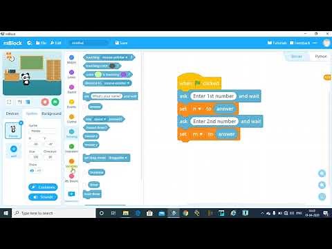 add two numbers using Scratch programming/ how to use mBlock/ learn coding