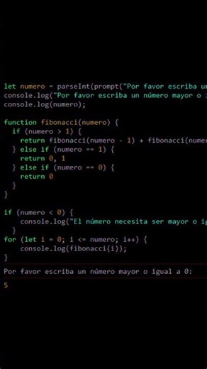 Cómo producir una sucesión de Fibonacci con recursión en JavaScript (AJTekniko)