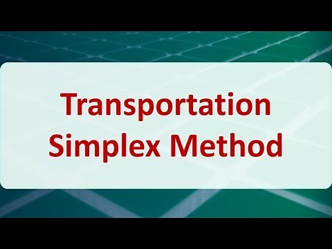 Operations Research 07B: Transportation Simplex Method