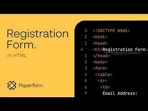 How to Create a Registration Form in HTML