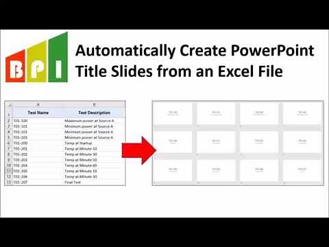 How to Automatically Create PowerPoint Title Slides from Excel