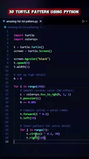 Create 3D Turtle Graphics in Python 🐢✨ (HD)