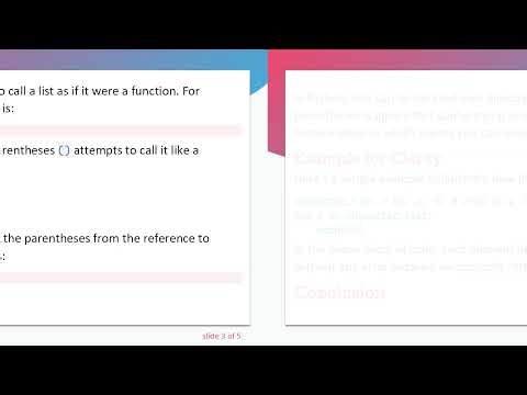 Fixing the list Object Not Callable Error in Python