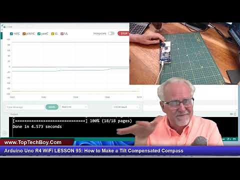 Arduino Uno R4 WiFi LESSON 95: How to Make a Tilt Compensated Compass