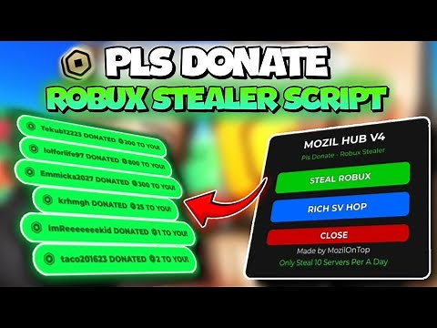 [BEST 🥇] Pls Donate Robux Stealer Script! 💸 | KEYLESS | STEAL ROBUX SCRIPT | HOP TO RICH SERVER