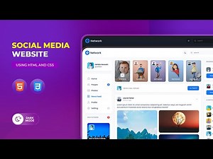 How To Make A Social Media Website Using HTML And CSS | Website Design Step By Step | Light and Dark