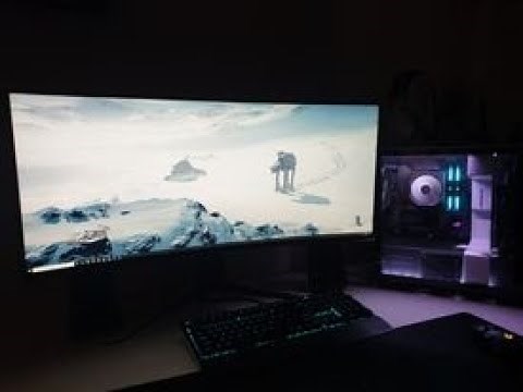 Alienware 38 inch monitor AW3821 DW IPS glow black screen test in the dark