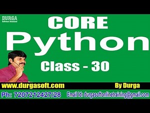 Learn Core Python Programming Tutorial Online Training by Durga Sir On 09-08-2018 @ 9PM