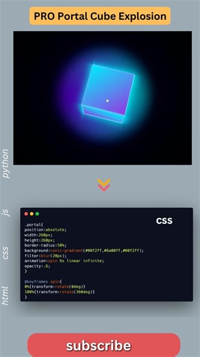 Portal Cube Explosion Animation 💥 (HTML CSS JavaScript) #coding #webdev #html #css #javascript