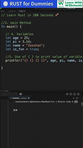 Learn RUST in 2025! How to Print output in RUST #rust #rustprogramming #coding