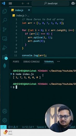 Move Zeros | LeetCode 283 | JavaScript Solution