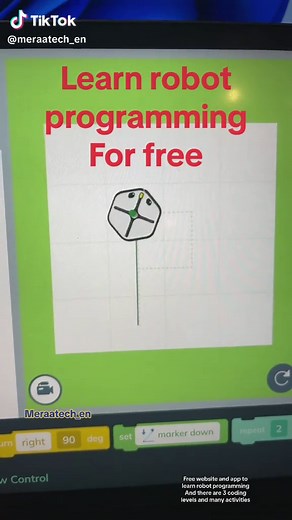 Free website and app for learn robot programming #coding #learncoding #learnprogramming #python #javascript #robots #robotics