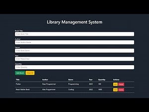 Library Management System Using JavaScript - JavaScript Tutorials