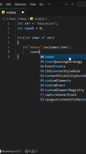 Count Vowels in a String 🔤✨ | JavaScript Easy Trick!