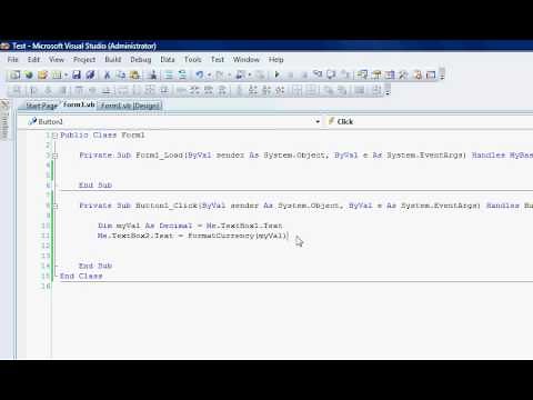 Convert To Currency VB.NET Forms Development