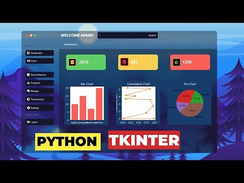Tkinter Dashboard Magic: Creating a Modern UI Dashboard with Python Tkinter