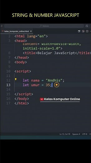 Learn JavaScript from Scratch: Understanding String & Number Data Types for Beginners #coding #sh...