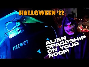 Halloween house with alien spaceship