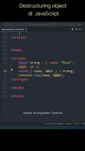Learn JavaScript For Beginners: How to Use Object Destructuring in JavaScript