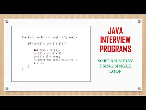Sort an integer array using single for loop [Java]