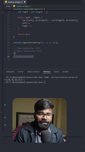✅ Reverse an Array - JavaScript DSA Series 🔥 | Specsy Coder