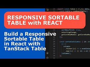 Build a Responsive Sortable Table in React with TanStack Table
