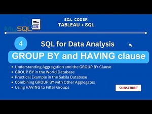 #4 SQL for Data Analysis | SQL Group By and Having clause | Practical Examples