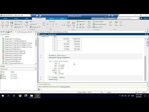 Summary Statistics with MATLAB