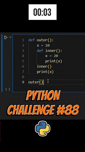 Can You Solve This Python Nested Function Scope Challenge? 🐍 #PythonChallenge