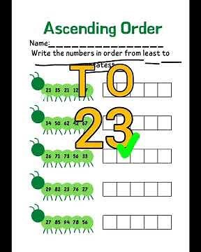 Mastering Ascending Order Through worksheet.