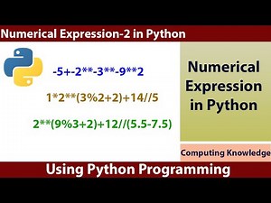 Numerical Expression 2 Using Python| Mathematical Expressions | Operator Precedence |Math Operations