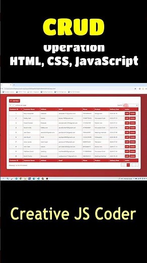 CRUD in HTML, CSS, Bootstrap & JavaScript