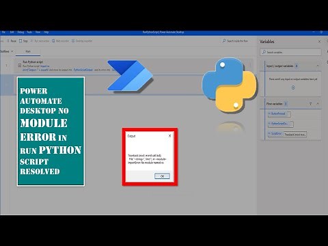 No Module Error in Run Python Script Resolved | Power Automate Desktop