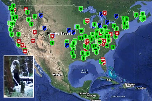 These eerie Google maps reveal UFO and Bigfoot sightings in YOUR area