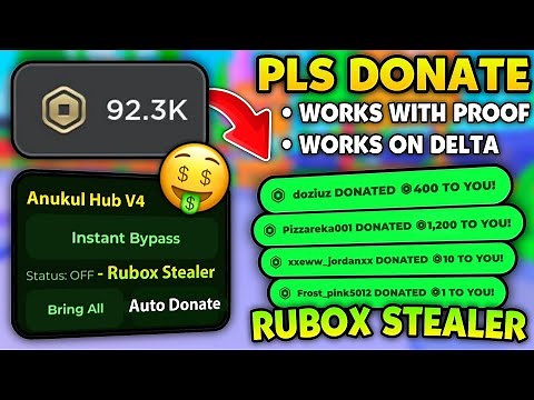 [BEST 🤑] Pls Donate Robux Stealer Script! 💸 | KEYLESS 🔥 | STEAL ROBUX SCRIPT | HOP TO RICH SERVER V5