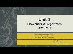 Lecture-1-Flowchart and Algorithm-Unit-1|BCP|GTU|Basic Computer Programming|4310702