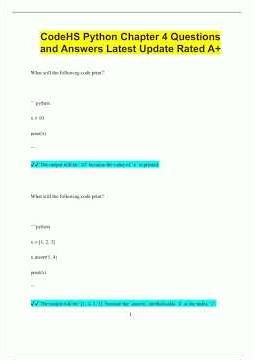 CodeHS Python Chapter 4 Questions and Answers Latest Update Rated A1117