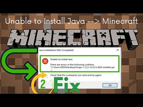 Minecraft Unable to install Java | unable to install java there are errors in the following switches