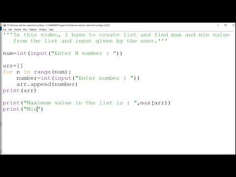 Python Program to Find Maximum & Minimum Elements in a List